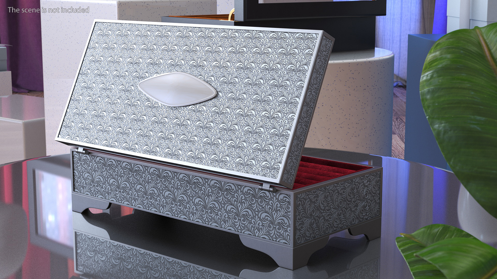 3D Silver Jewelry Box model