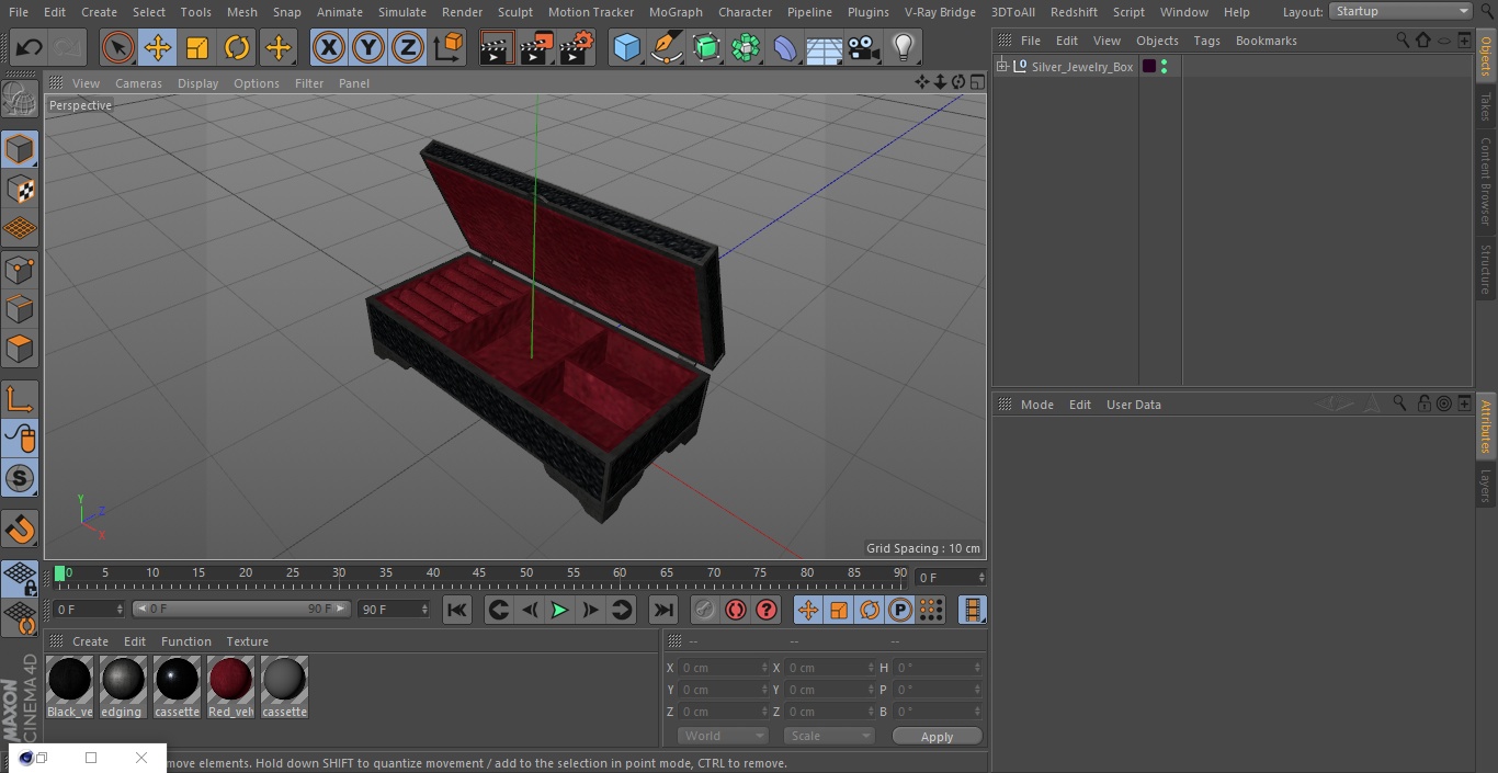 3D Silver Jewelry Box model