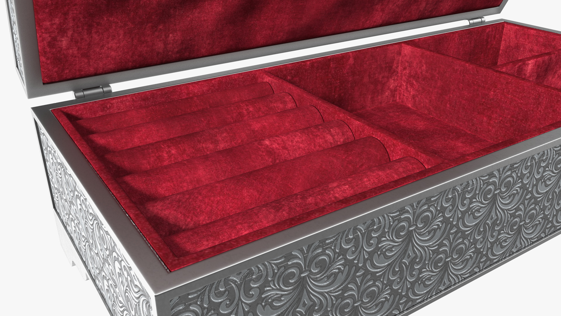 3D Silver Jewelry Box model