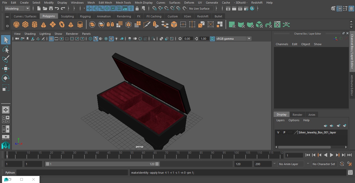 3D Silver Jewelry Box model