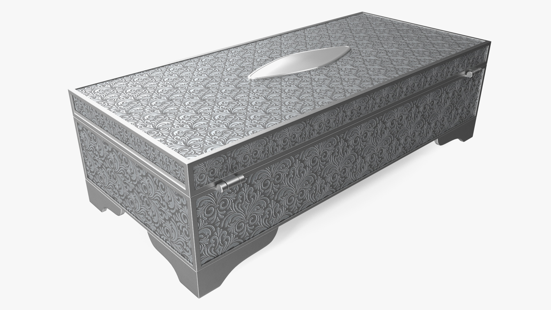 3D Silver Jewelry Box model