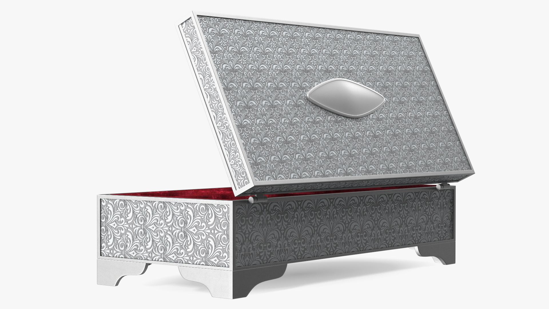3D Silver Jewelry Box model