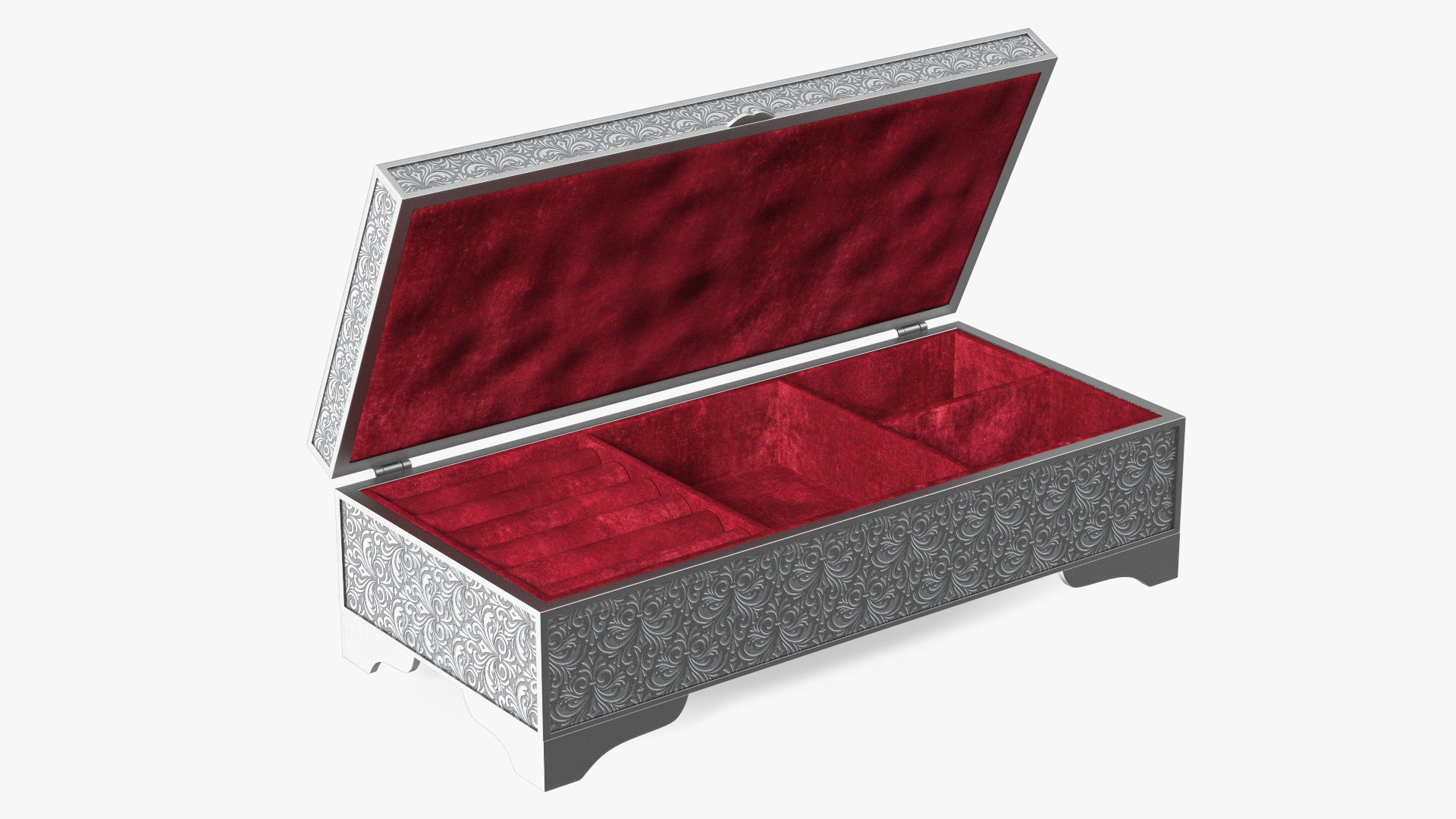 3D Silver Jewelry Box model