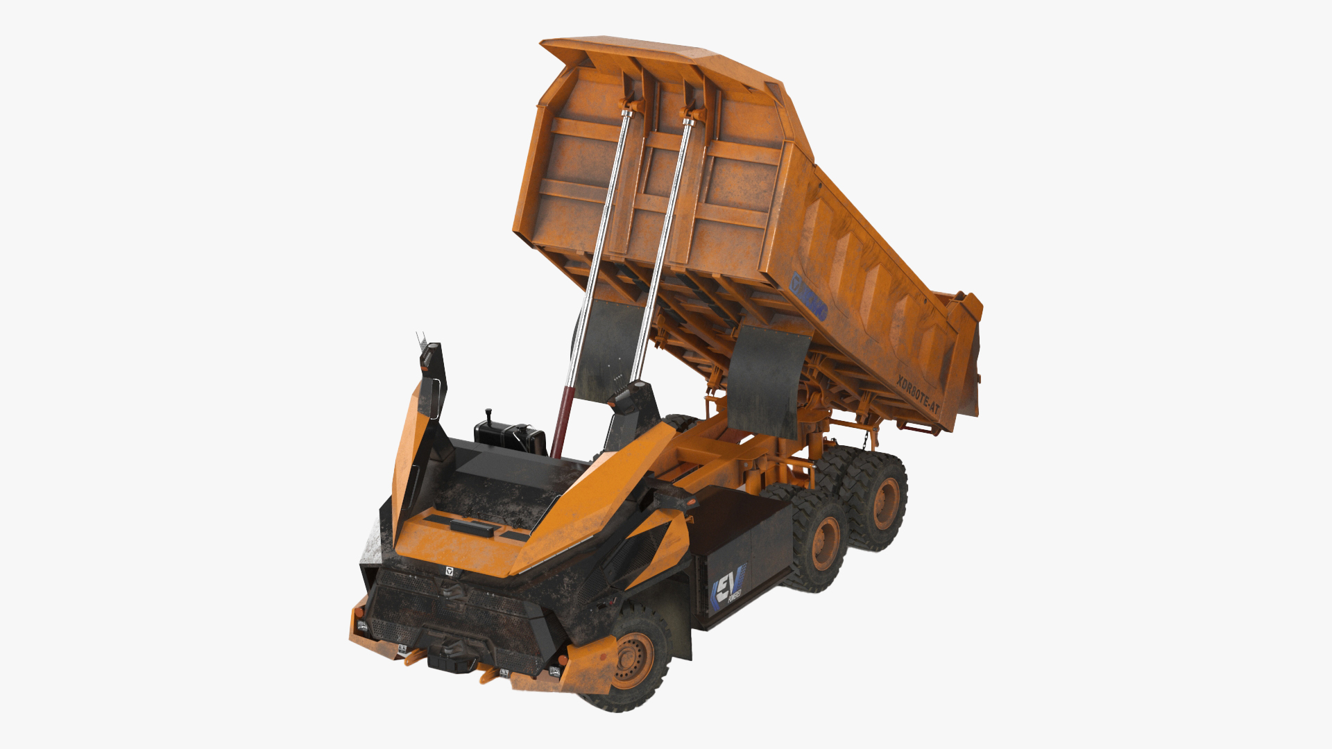 Electric Autonomous Dump Truck XCMG Dirty Rigged for Maya 3D