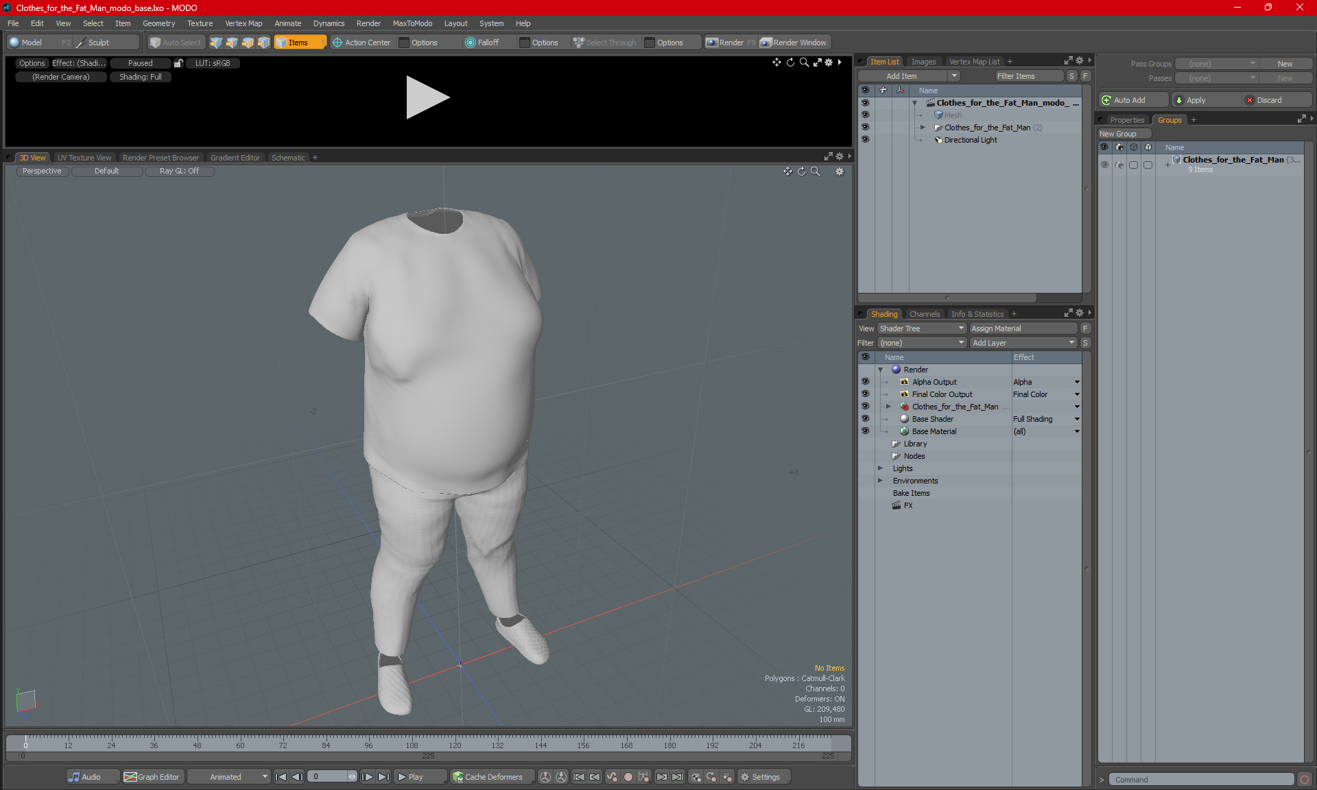 3D Clothes for the Fat Man model