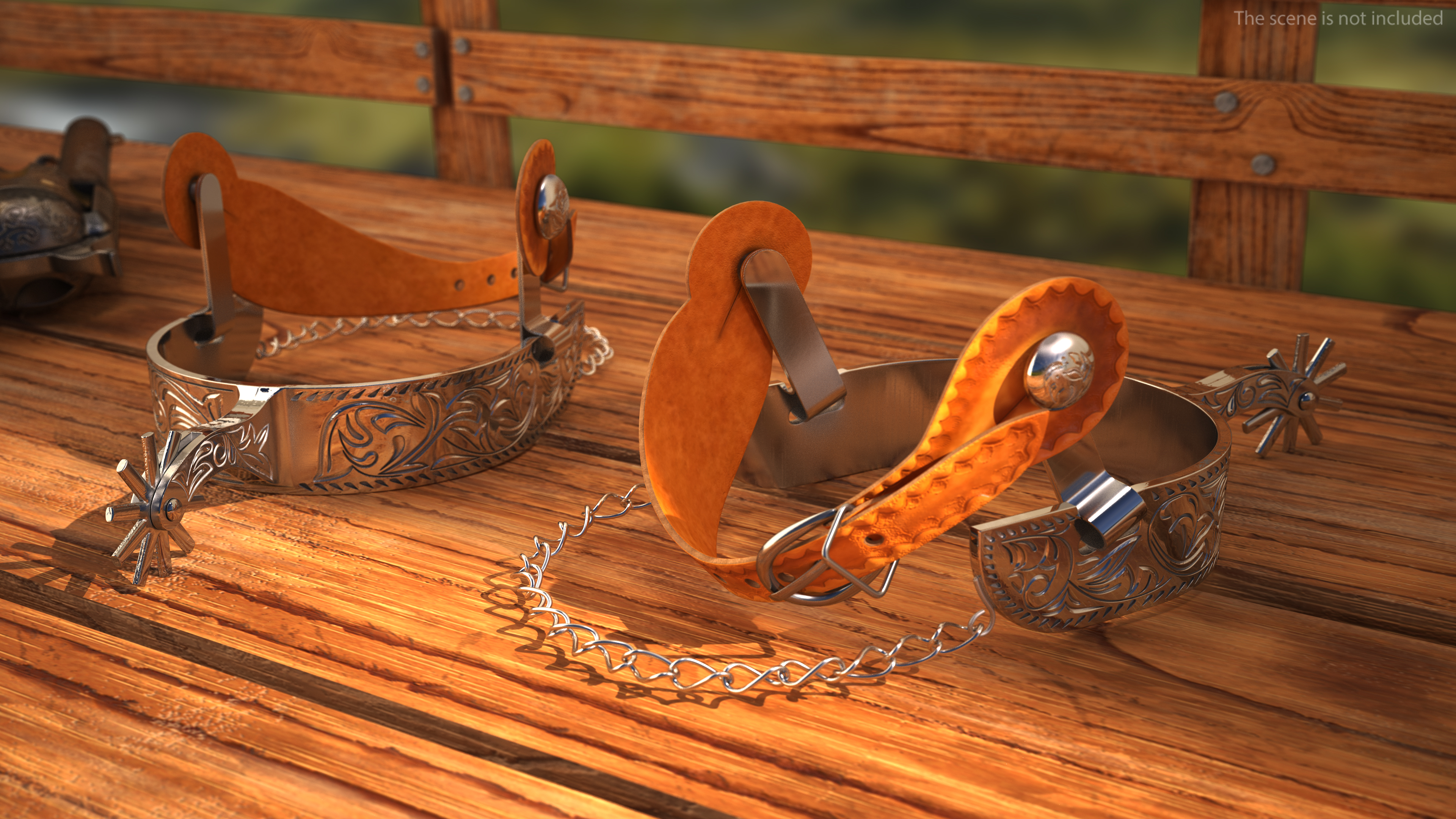 Cowboy Spurs with Belt 3D