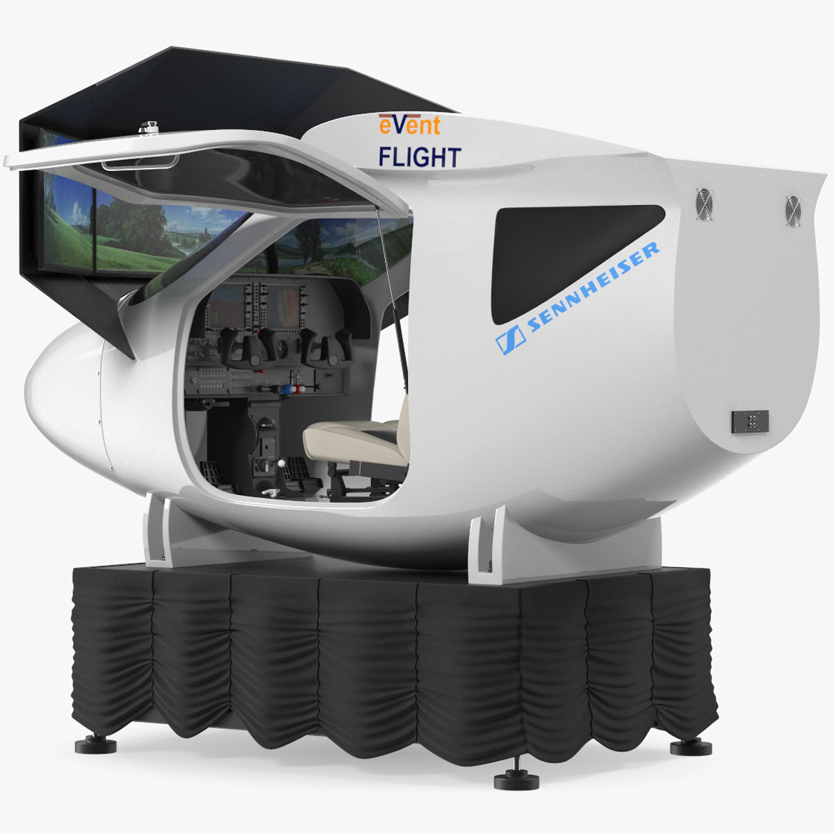 Flight Simulator Sennheiser BOT SC07 Rigged for Cinema 4D 3D
