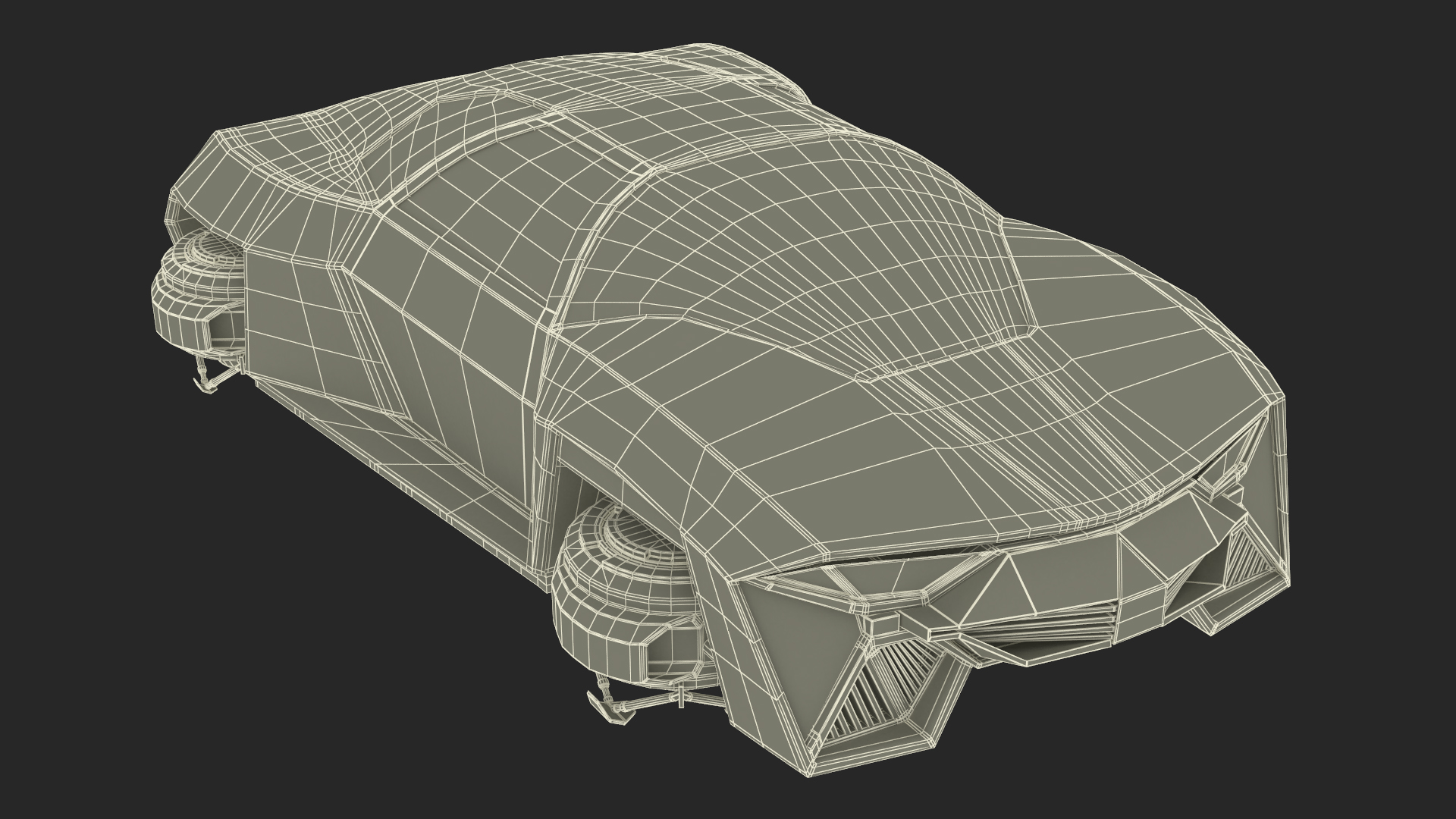 Concept Hover Car Rusty Rigged for Maya 3D model