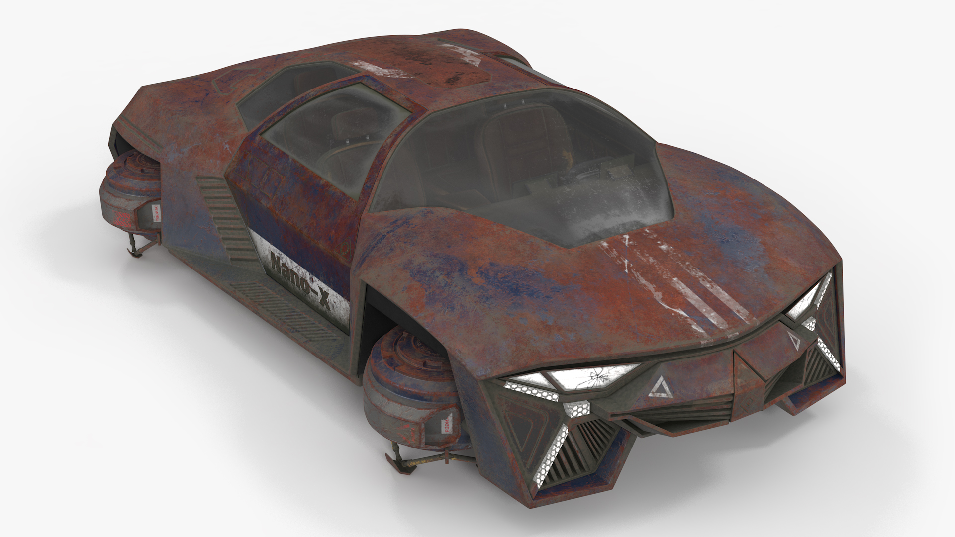 Concept Hover Car Rusty Rigged for Maya 3D model