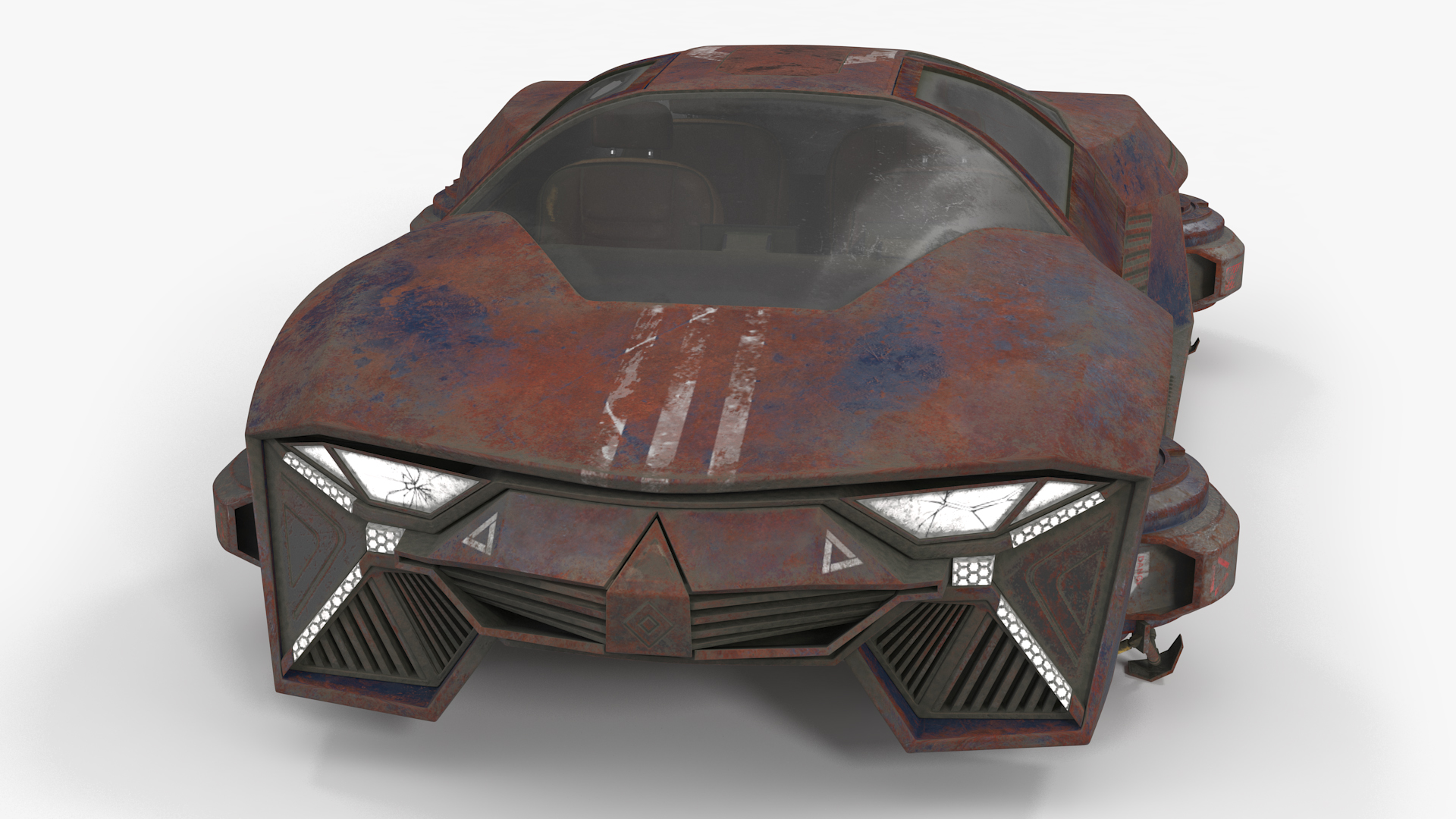 Concept Hover Car Rusty Rigged for Maya 3D model