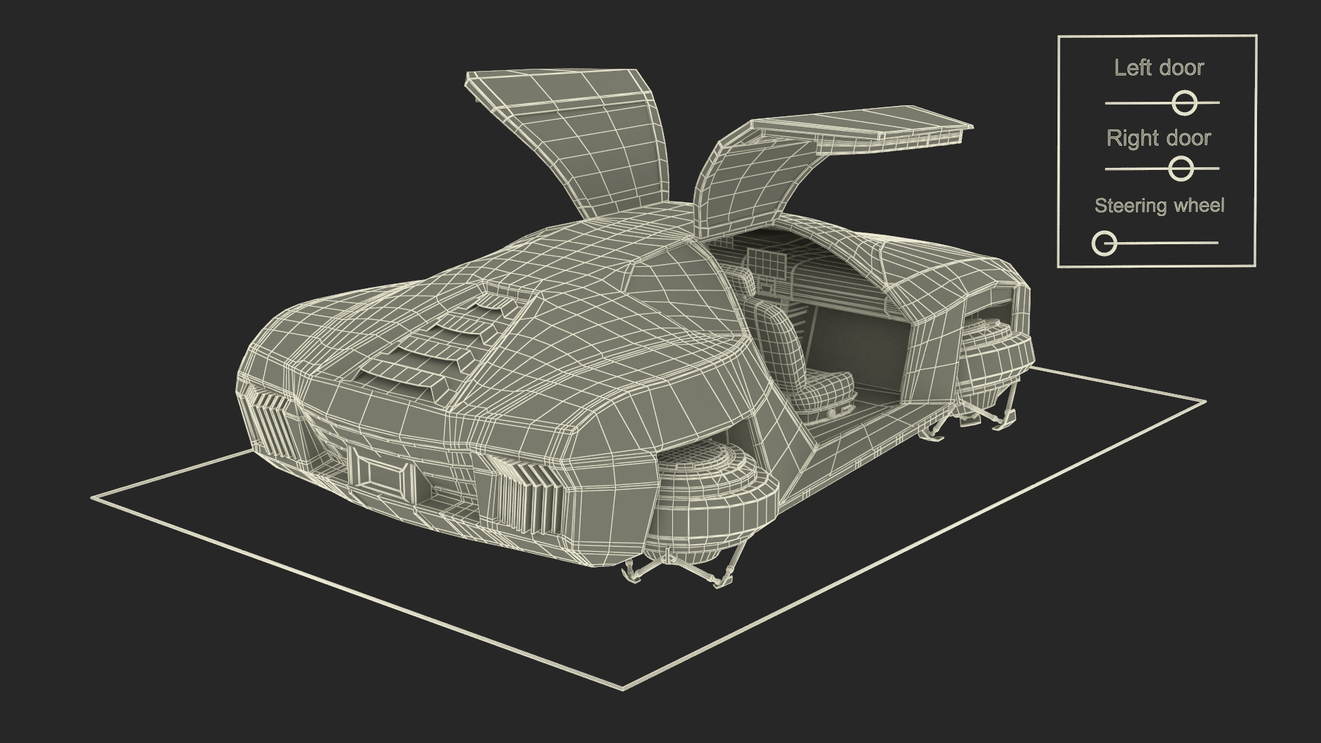 Concept Hover Car Rusty Rigged for Maya 3D model