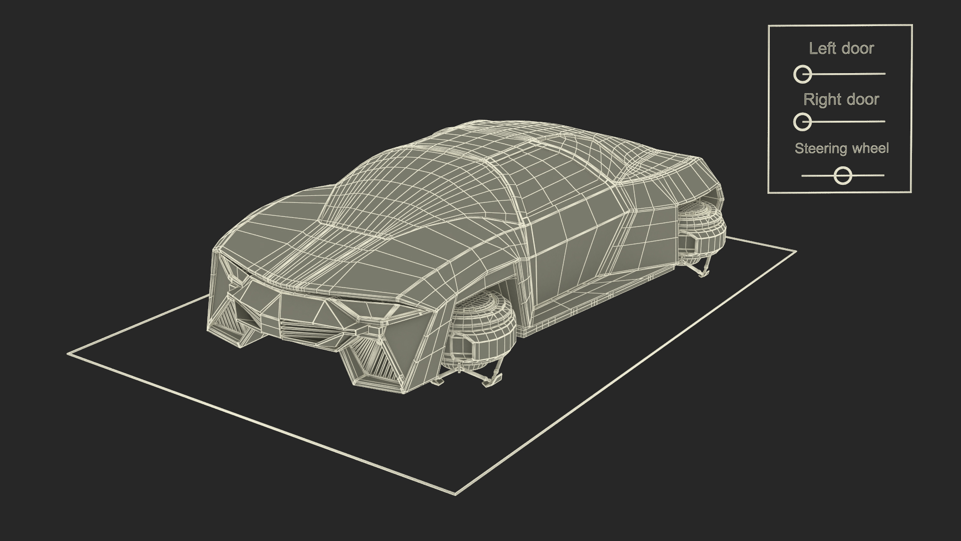 Concept Hover Car Rusty Rigged for Maya 3D model