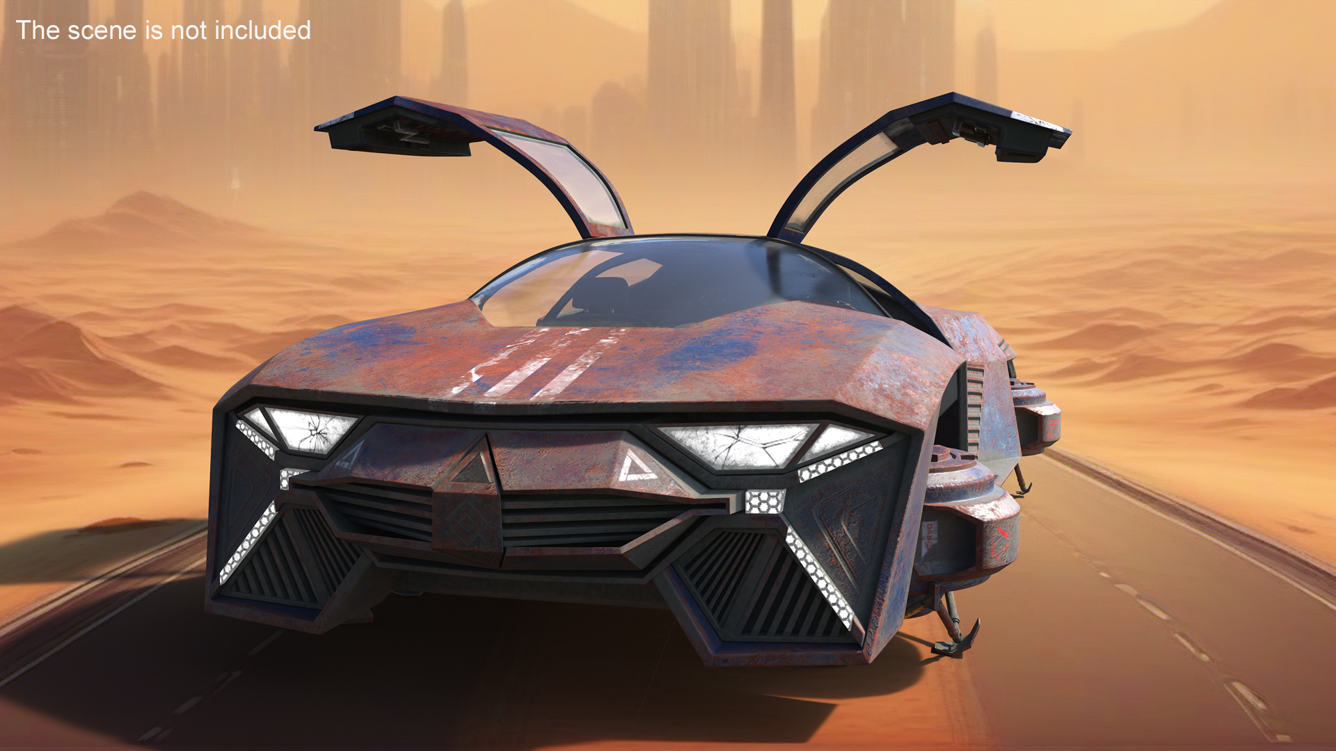 Concept Hover Car Rusty Rigged for Maya 3D model