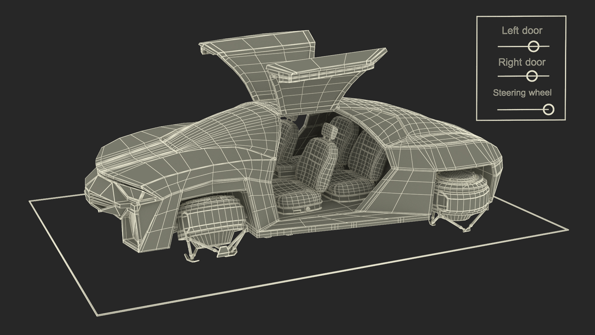 Concept Hover Car Rusty Rigged for Maya 3D model