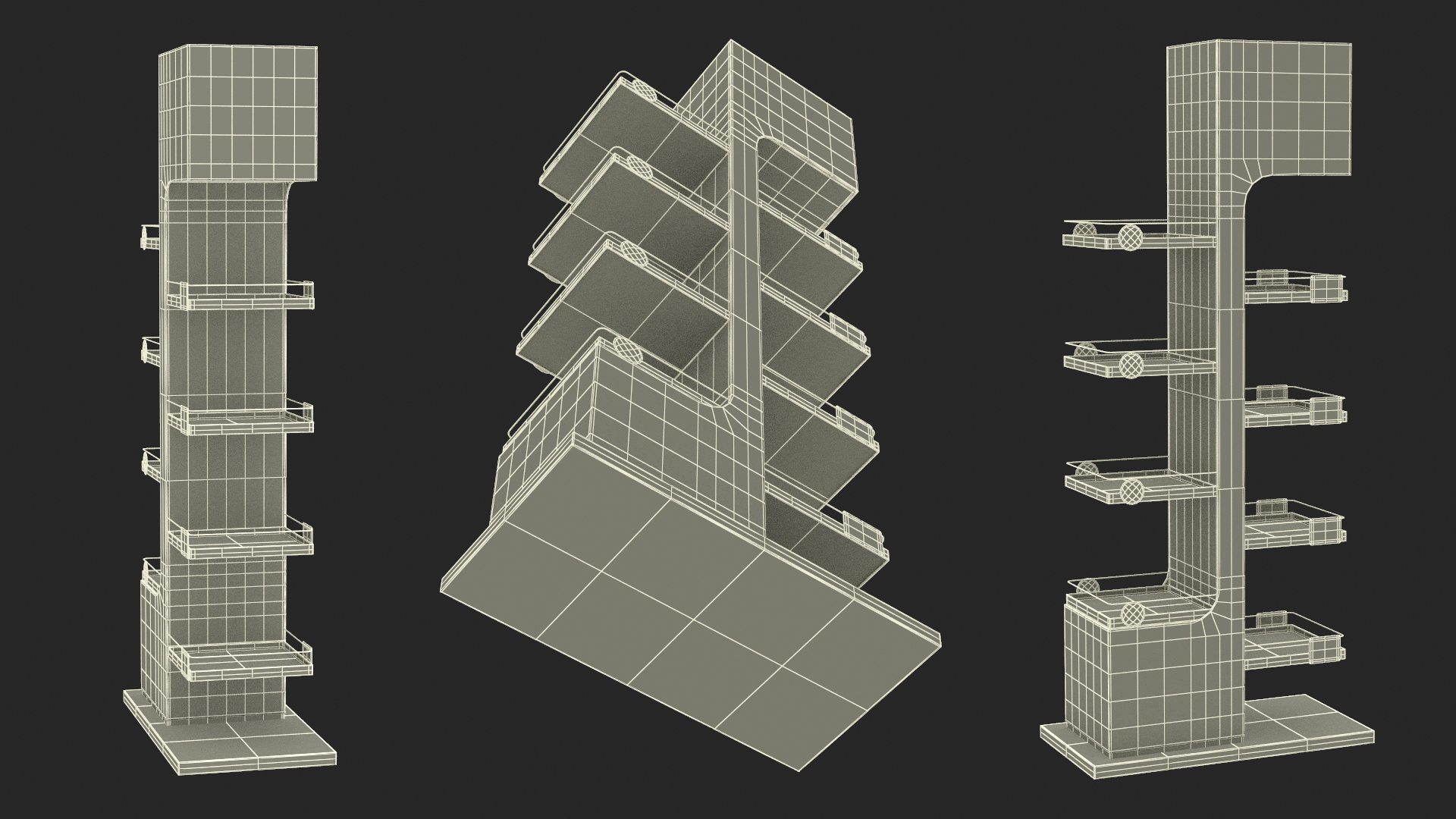 3D Multi Shelf Navy Display Rack Mockup