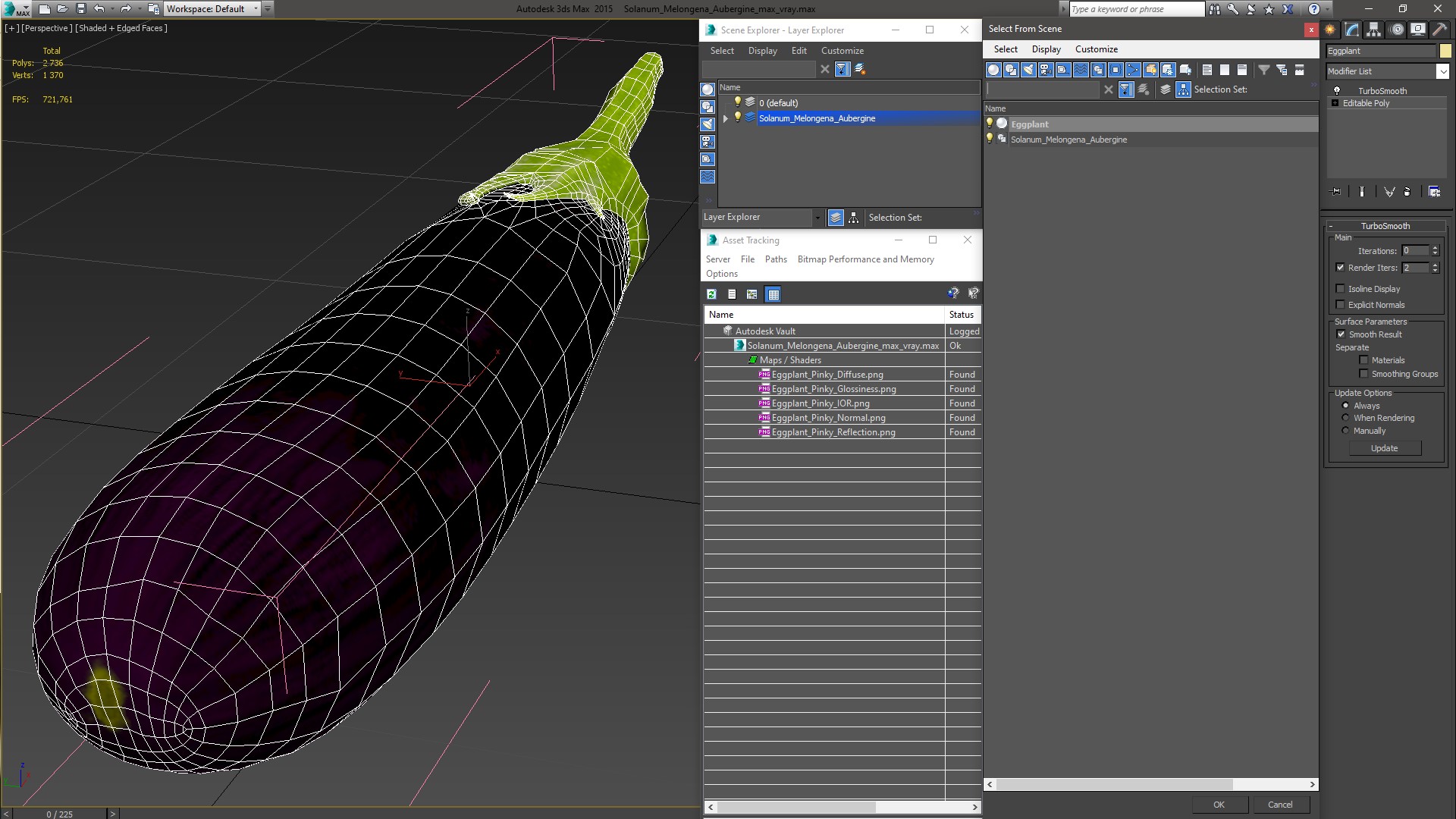 Solanum Melongena Aubergine 3D