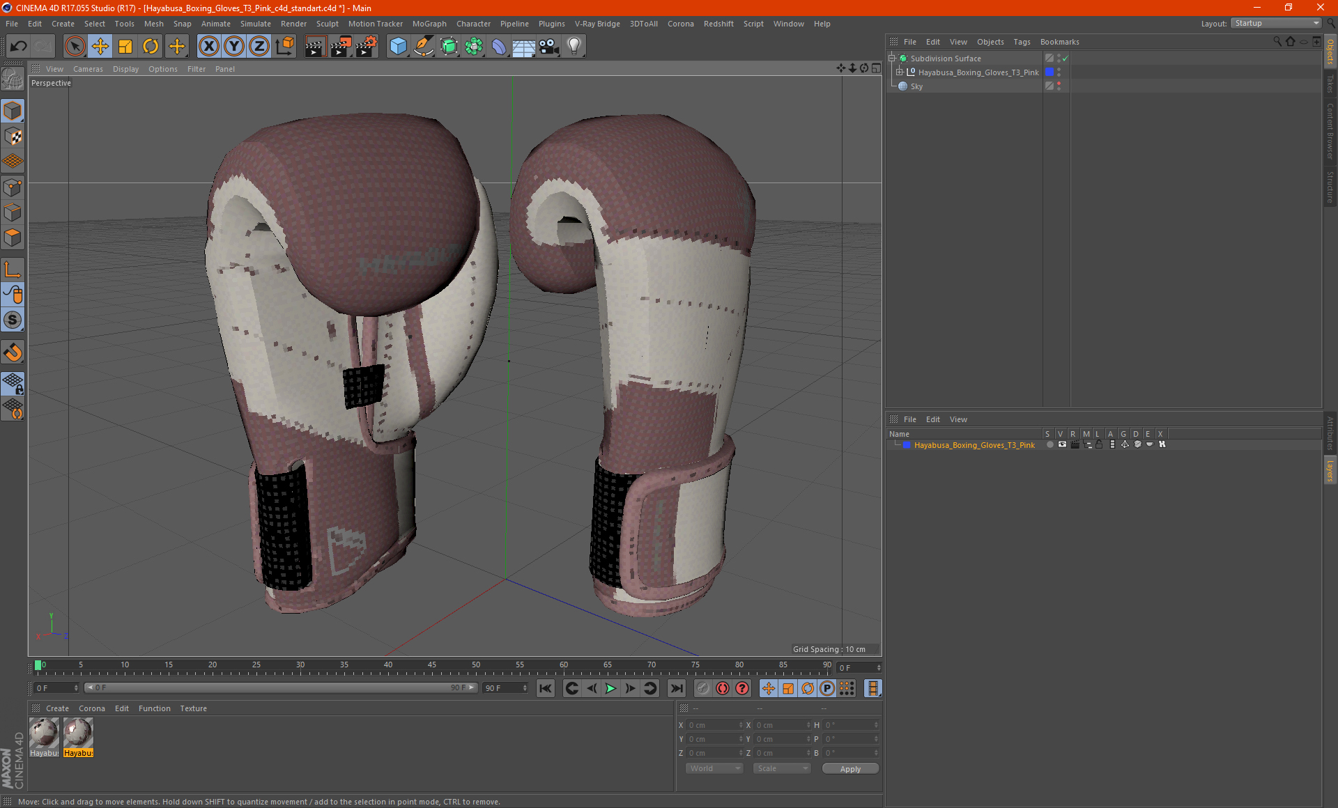 3D model Hayabusa Boxing Gloves T3 Pink