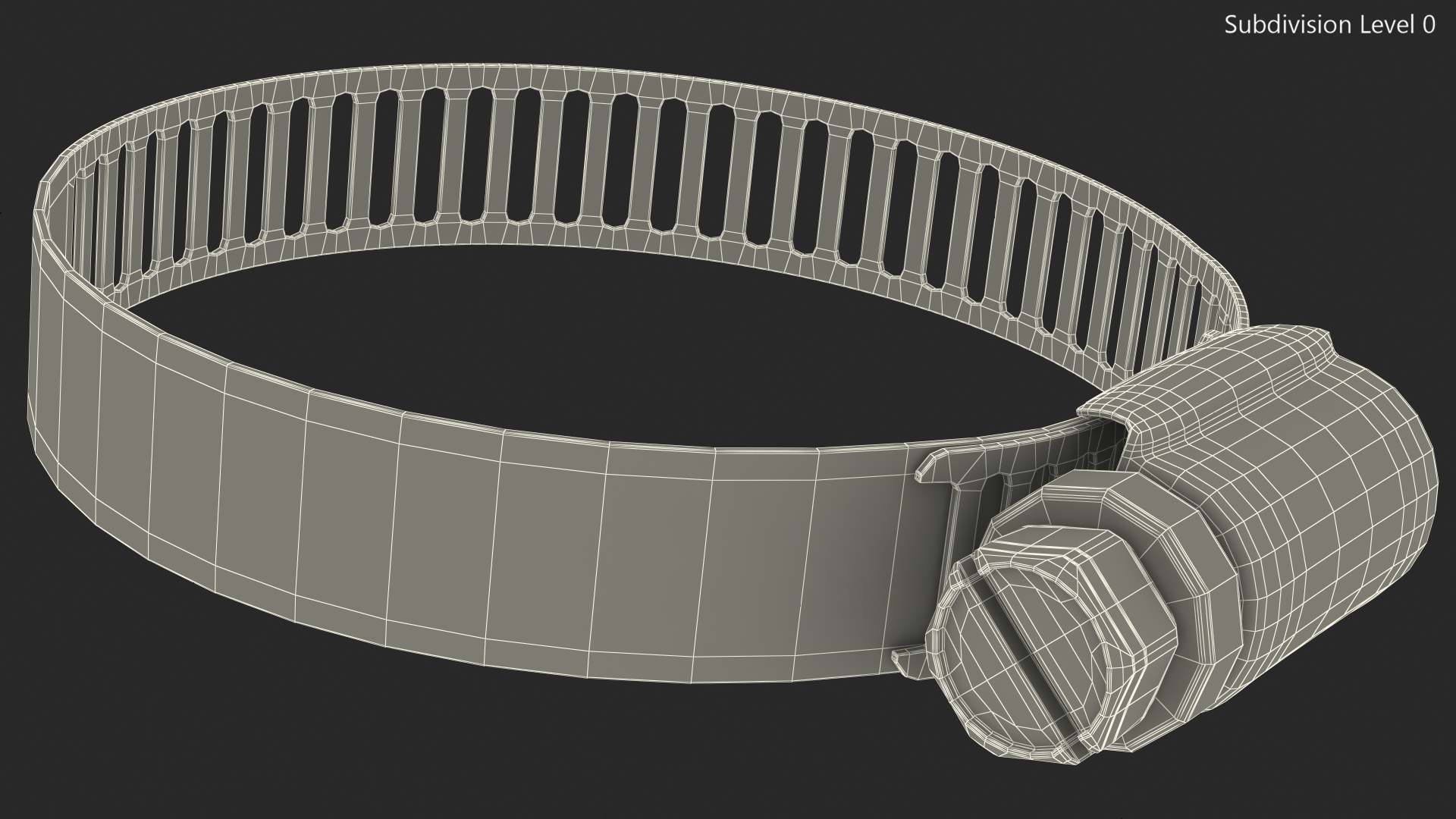 Hose Clamp Stainless Steel 30 44mm 3D model