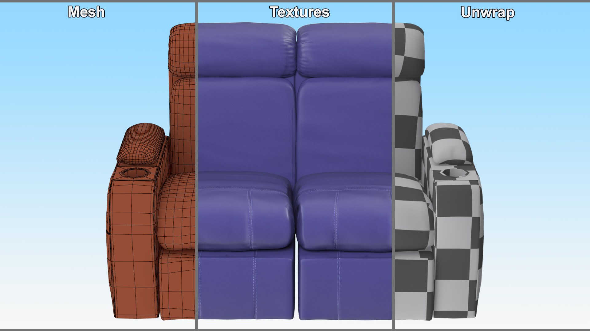 3D model Cinema Armchair Blue