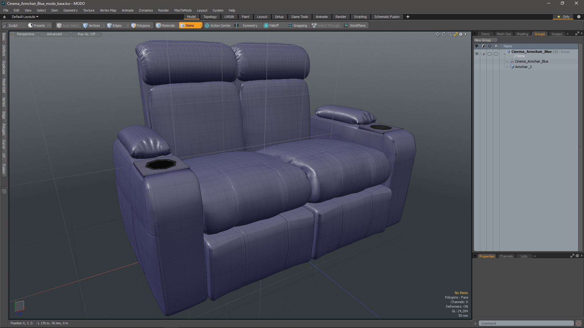 3D model Cinema Armchair Blue