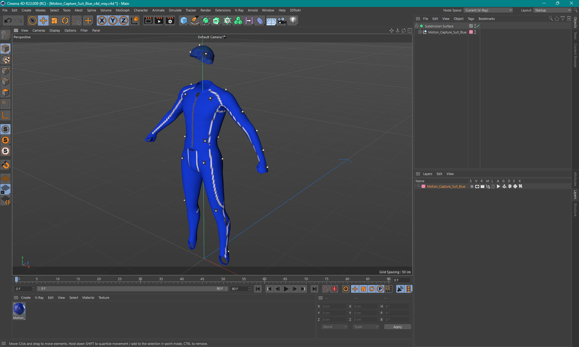 Motion Capture Suit Blue 3D model