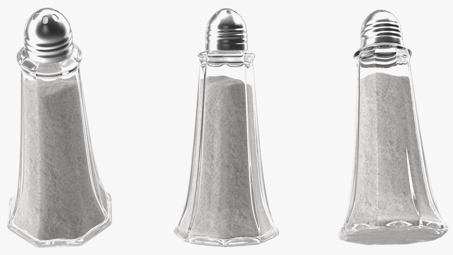 Tall Glass Body Salt Shaker 3D