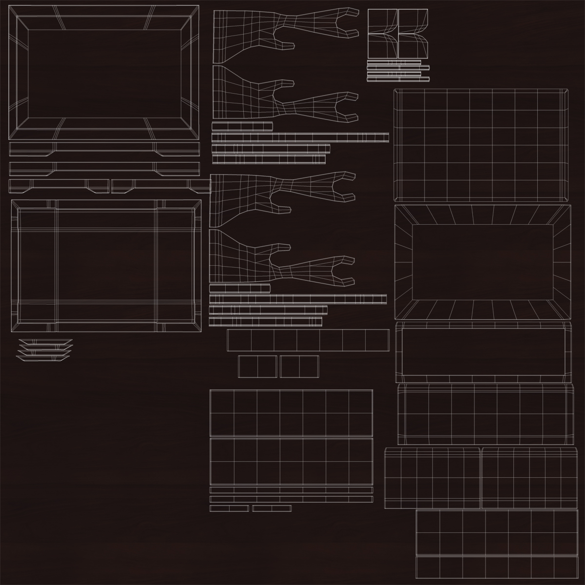 3D Double Katana Stand with Drawer