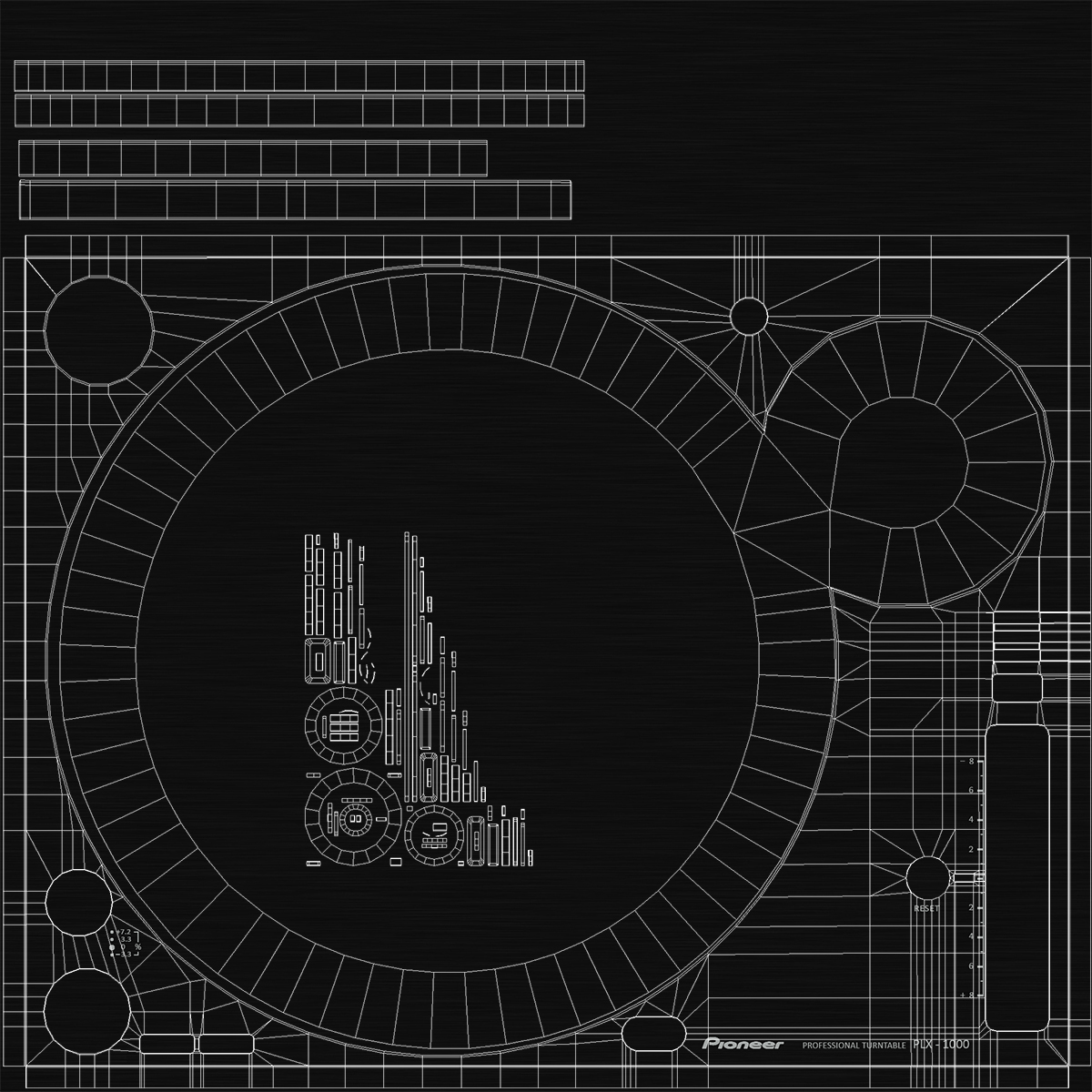 DJ Turntable Pioneer PLX 1000 3D model