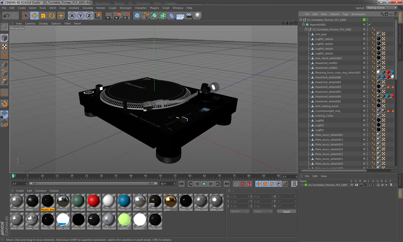 DJ Turntable Pioneer PLX 1000 3D model