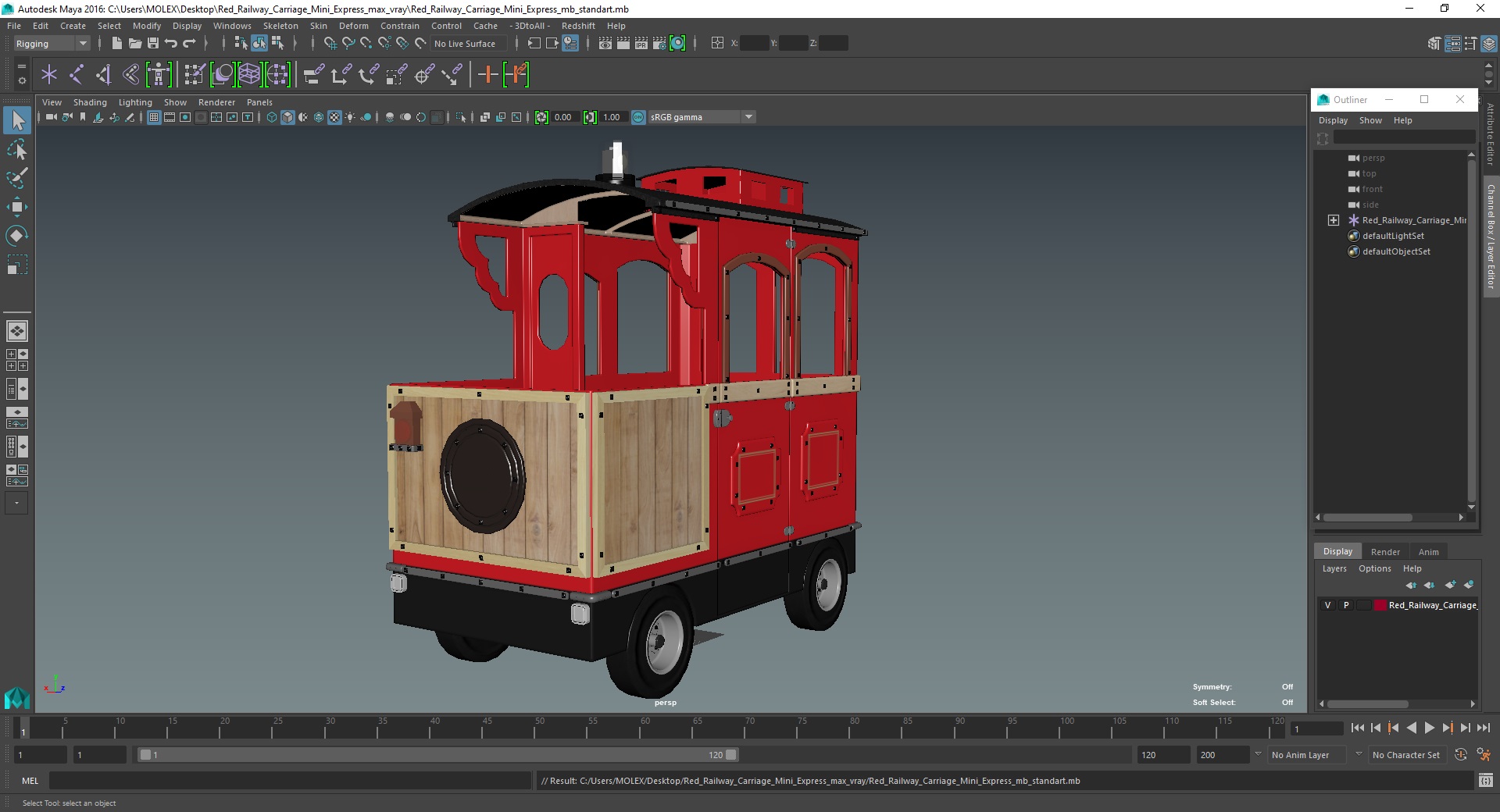 3D Red Railway Carriage Mini Express model