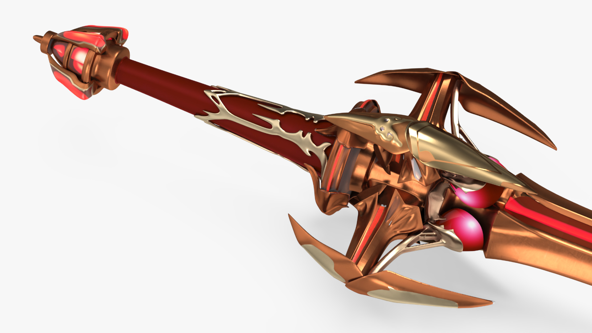 3D model Orange Futuristic Sword with Thorns