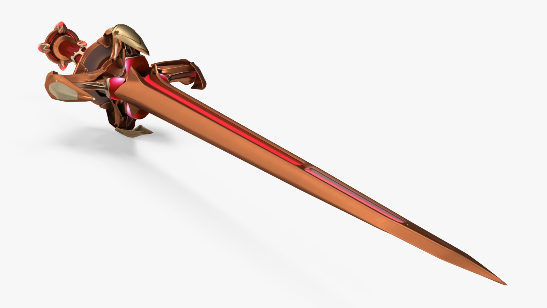 3D model Orange Futuristic Sword with Thorns