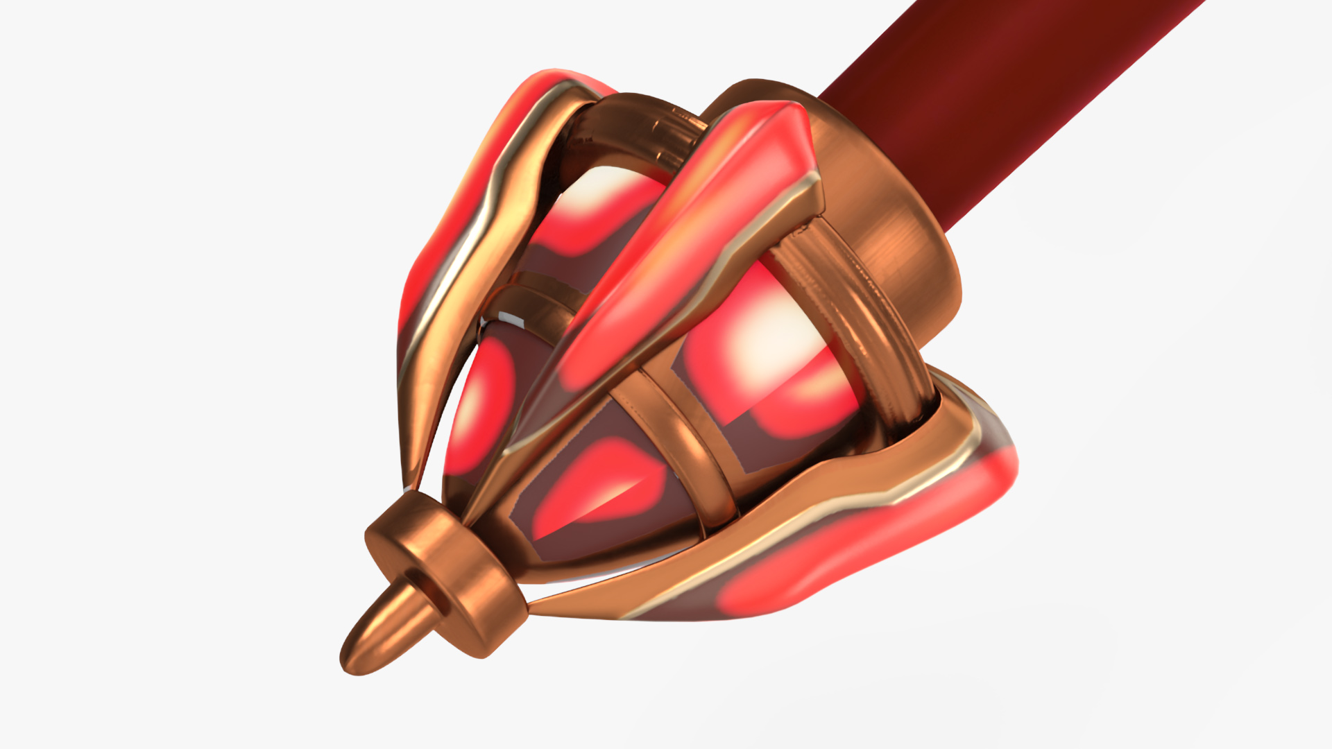 3D model Orange Futuristic Sword with Thorns