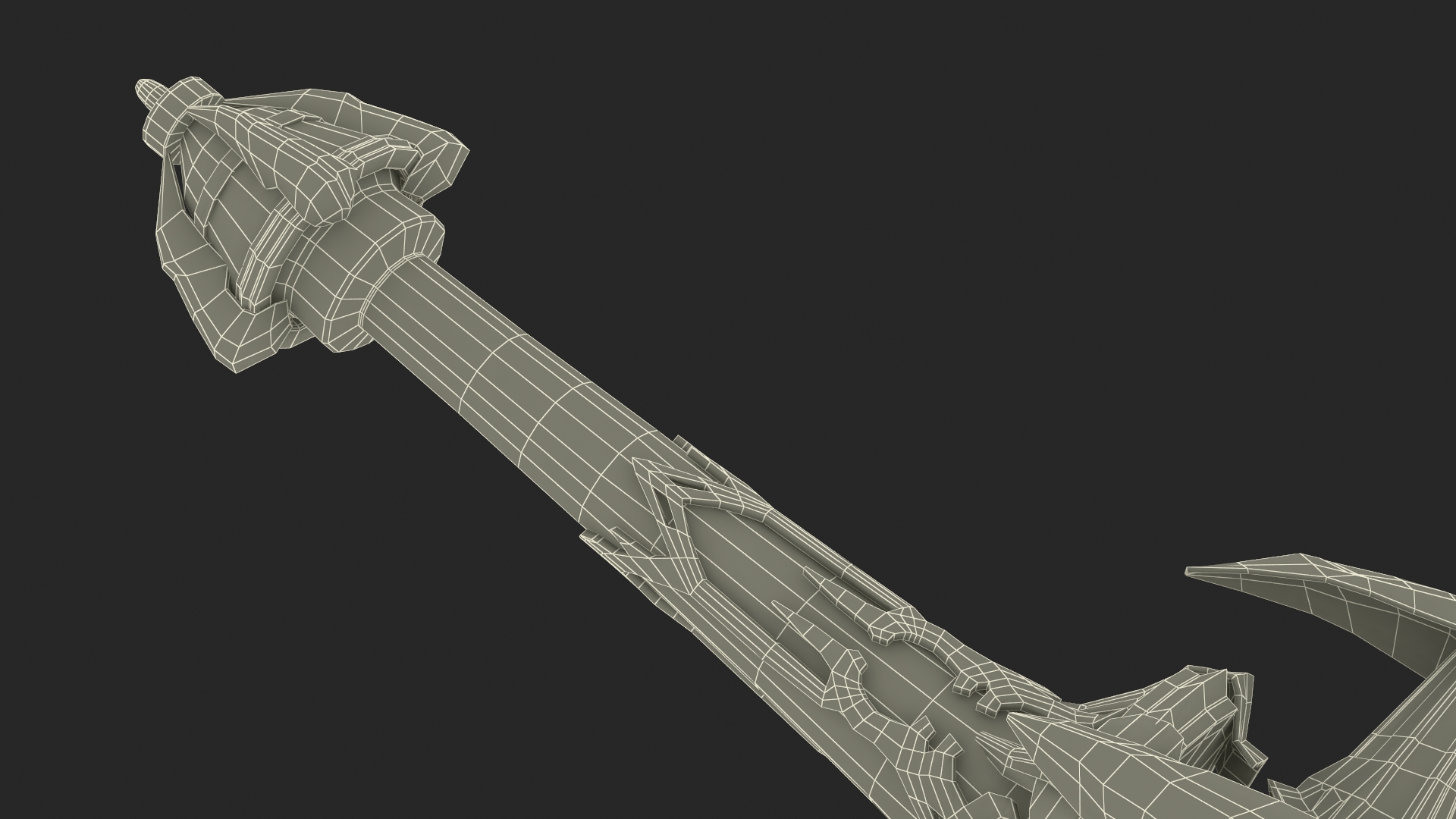 3D model Orange Futuristic Sword with Thorns