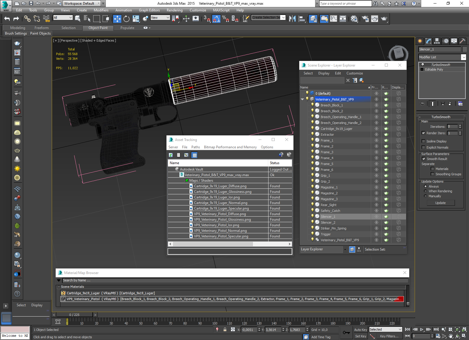 3D model Veterinary Pistol B&T VP9