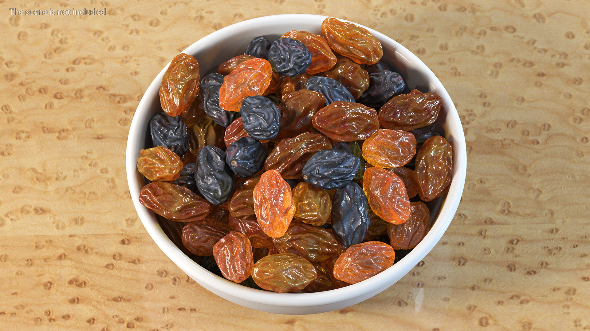 3D Mixed Raisins in a Bowl model