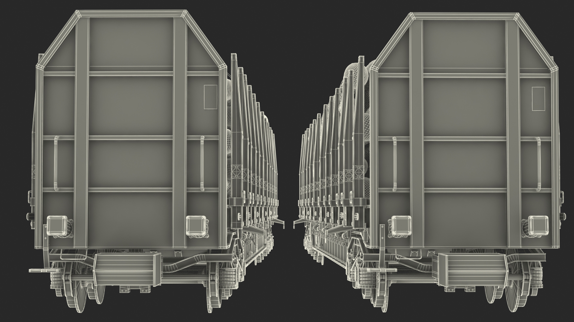 Rnoos 644 New Stake Wagon with Big Logs 3D model