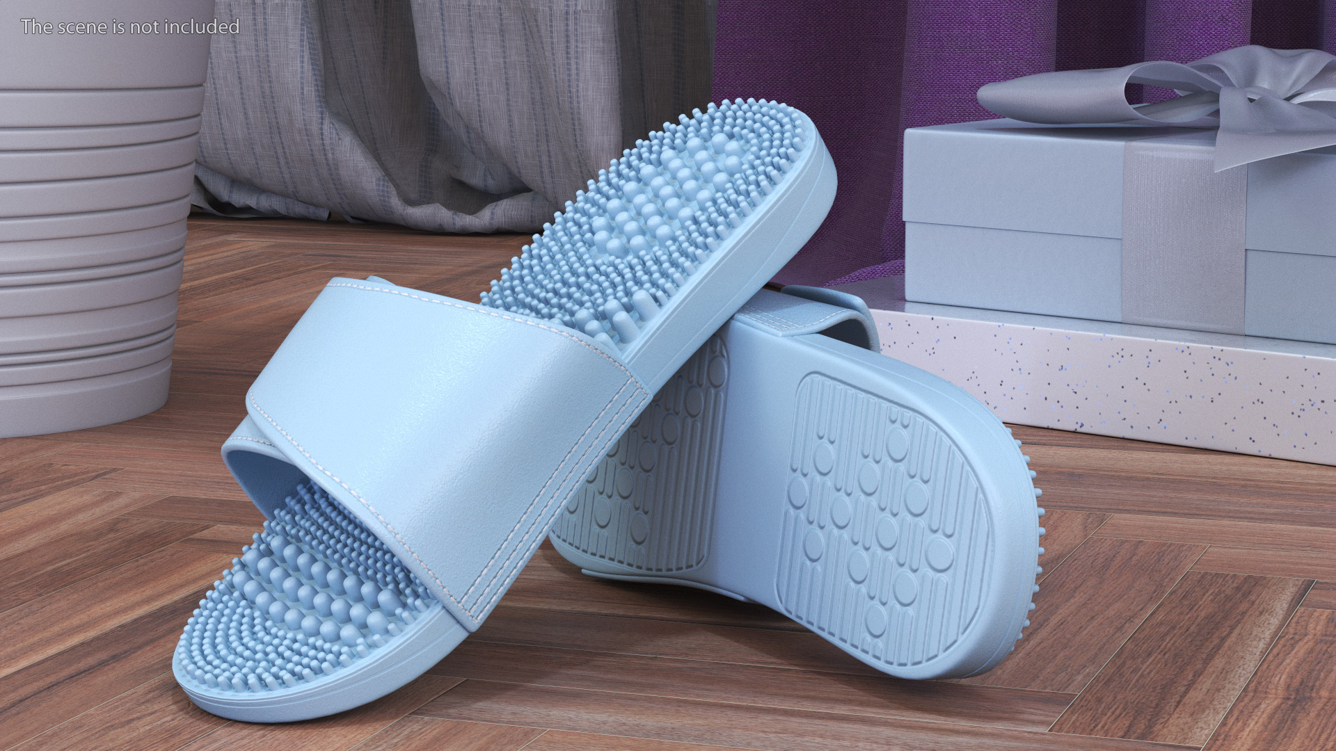 3D Acupressure Massage Slippers Blue model