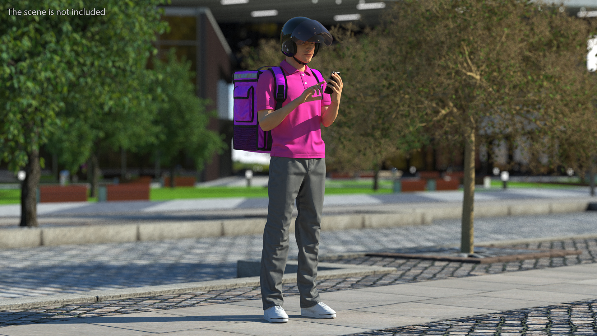 3D Delivery Man Standing Pose