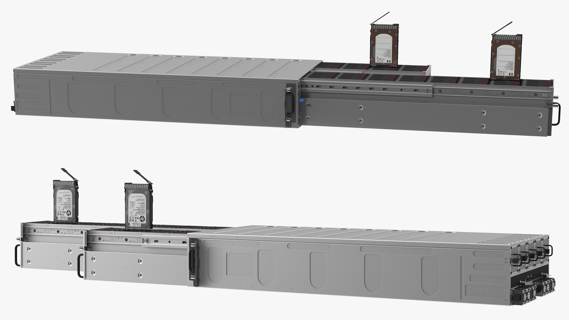 3D HPE Cloudline CL5200 Server with SATA HDD Rigged model