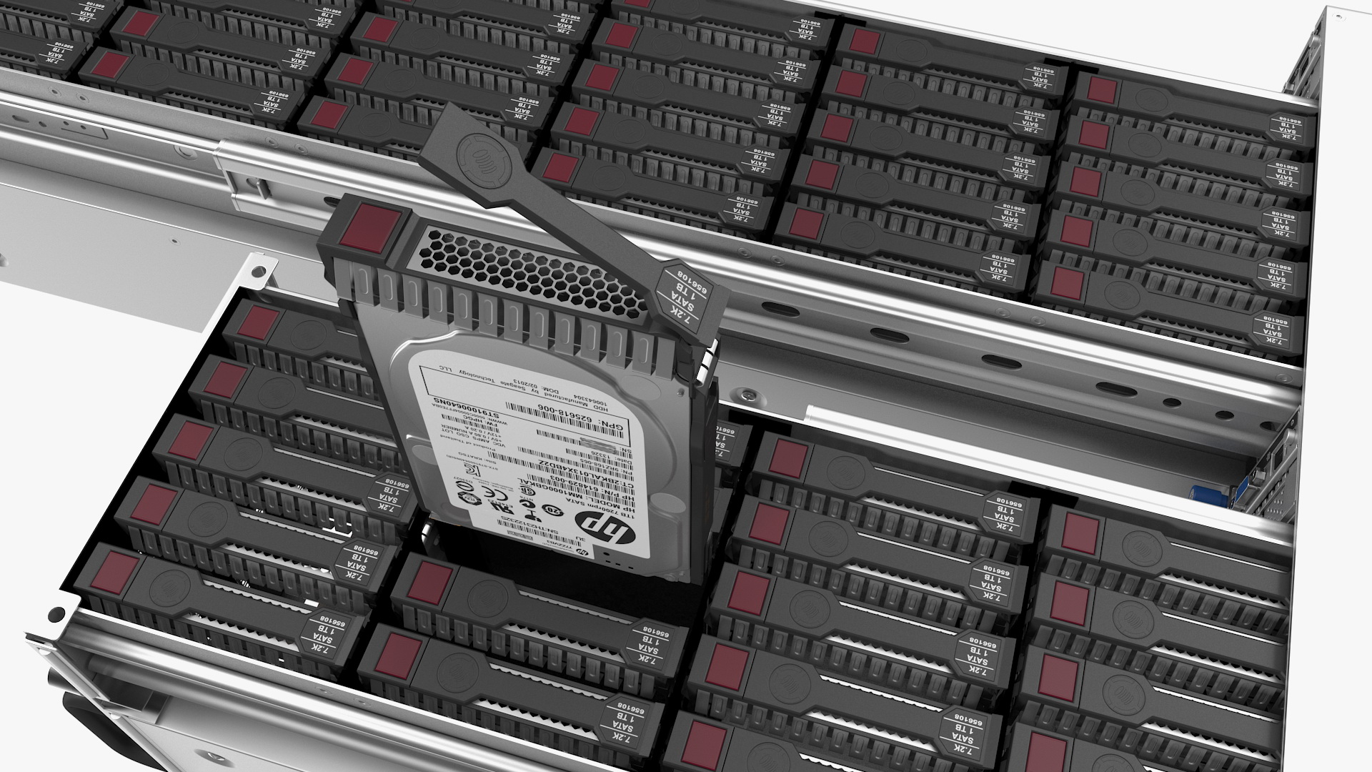 3D HPE Cloudline CL5200 Server with SATA HDD Rigged model