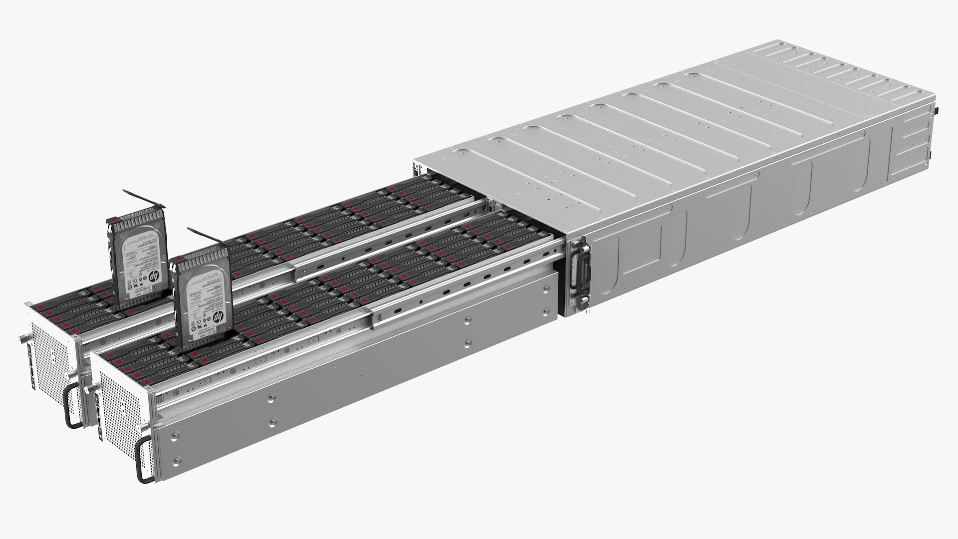 3D HPE Cloudline CL5200 Server with SATA HDD Rigged model