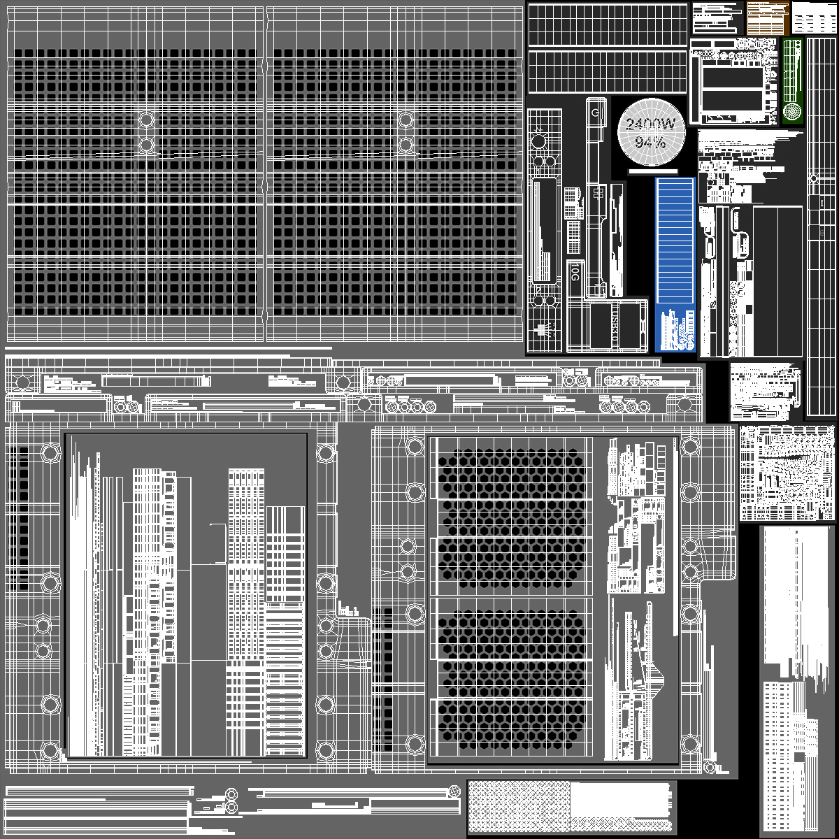 3D HPE Cloudline CL5200 Server with SATA HDD Rigged model