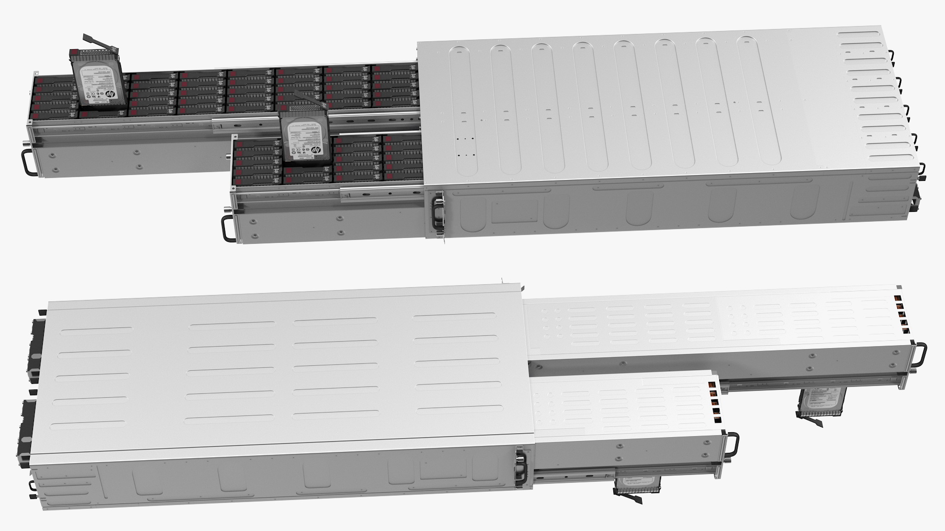 3D HPE Cloudline CL5200 Server with SATA HDD Rigged model