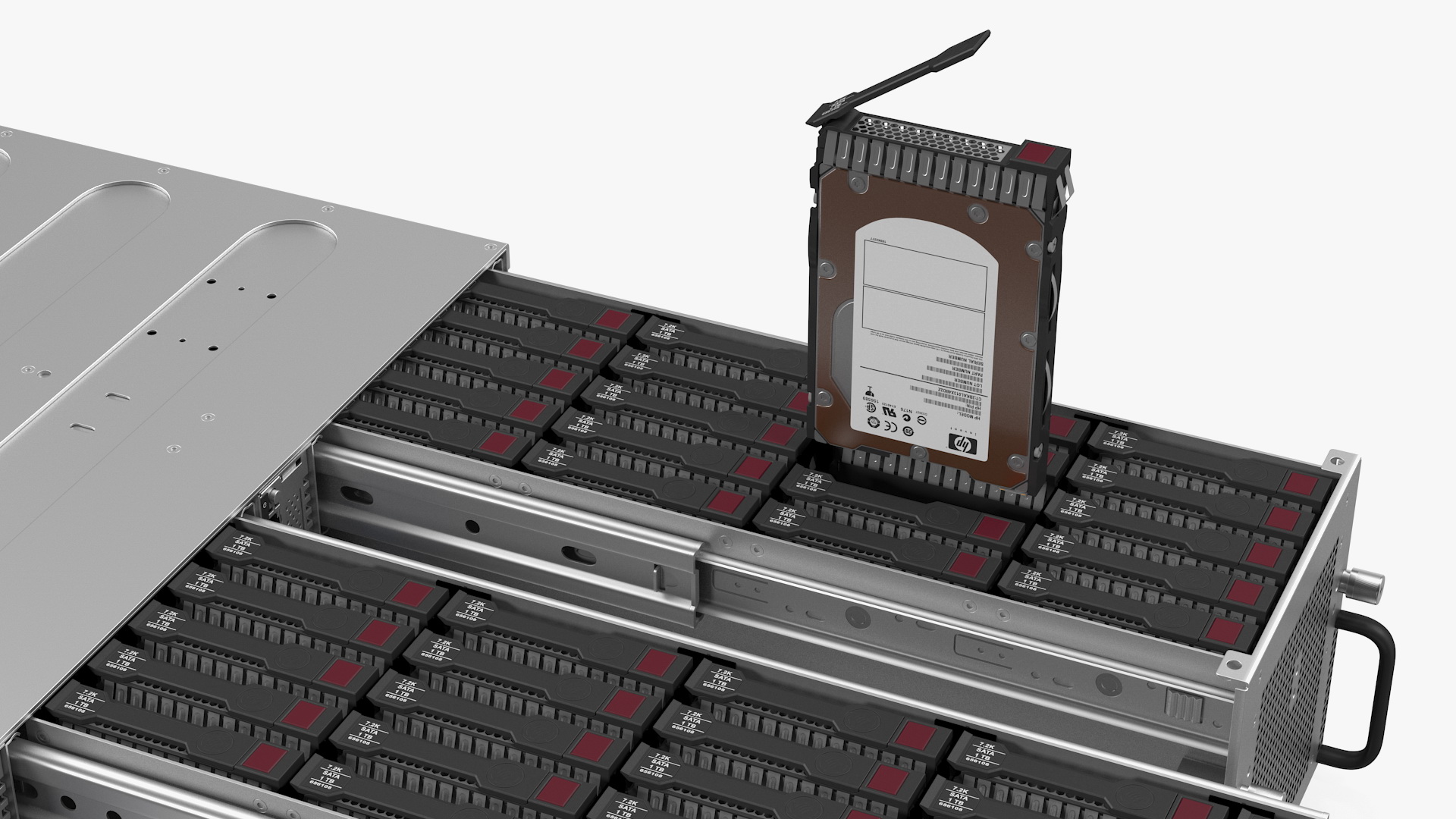3D HPE Cloudline CL5200 Server with SATA HDD Rigged model