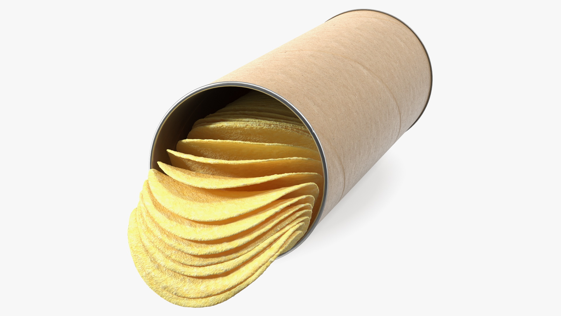 3D Open Paper Tube of Potato Chips