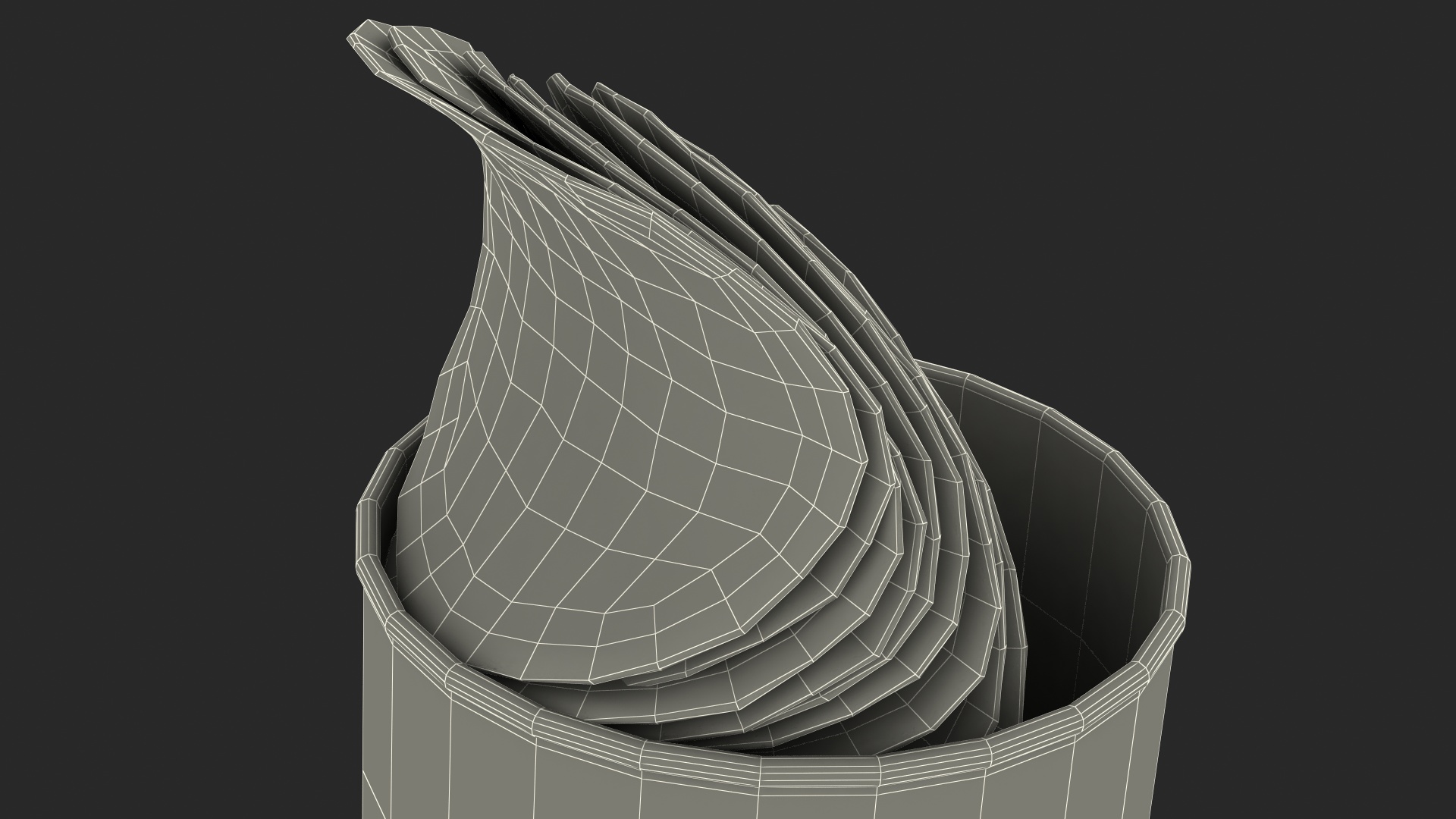 3D Open Paper Tube of Potato Chips