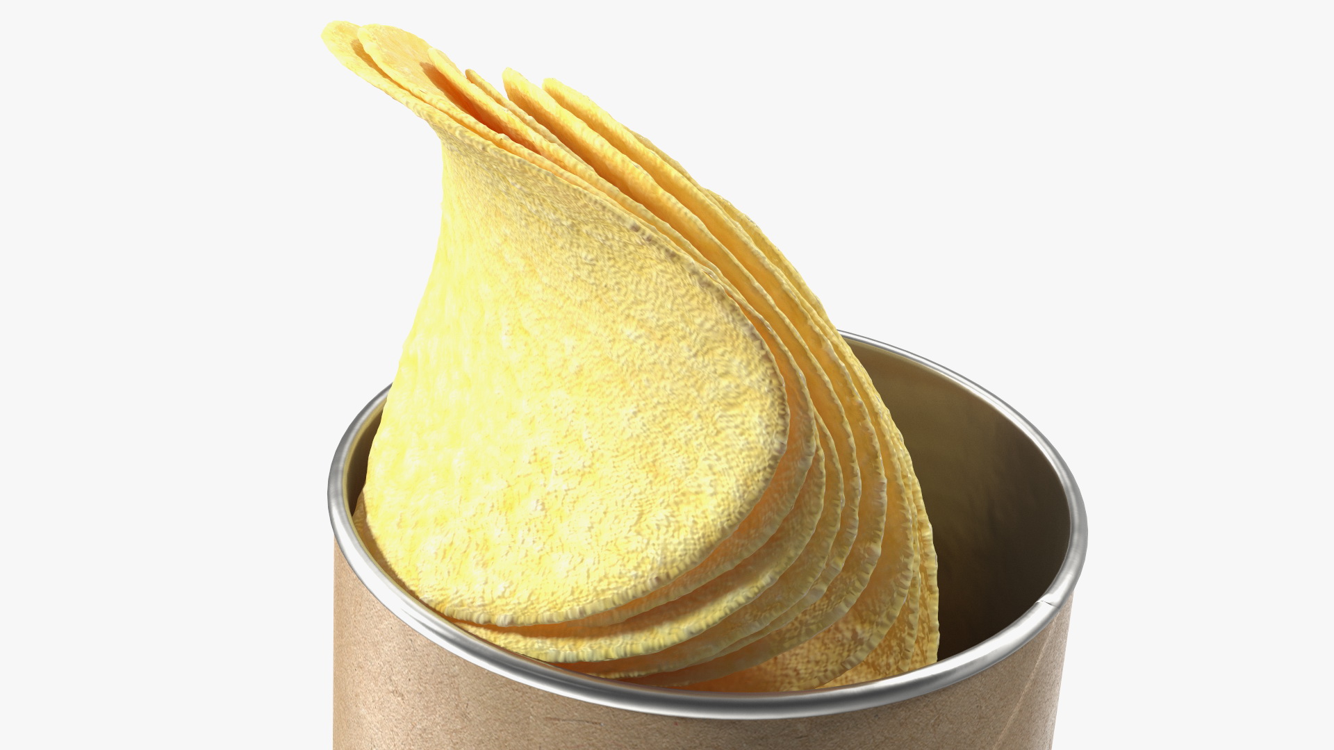 3D Open Paper Tube of Potato Chips