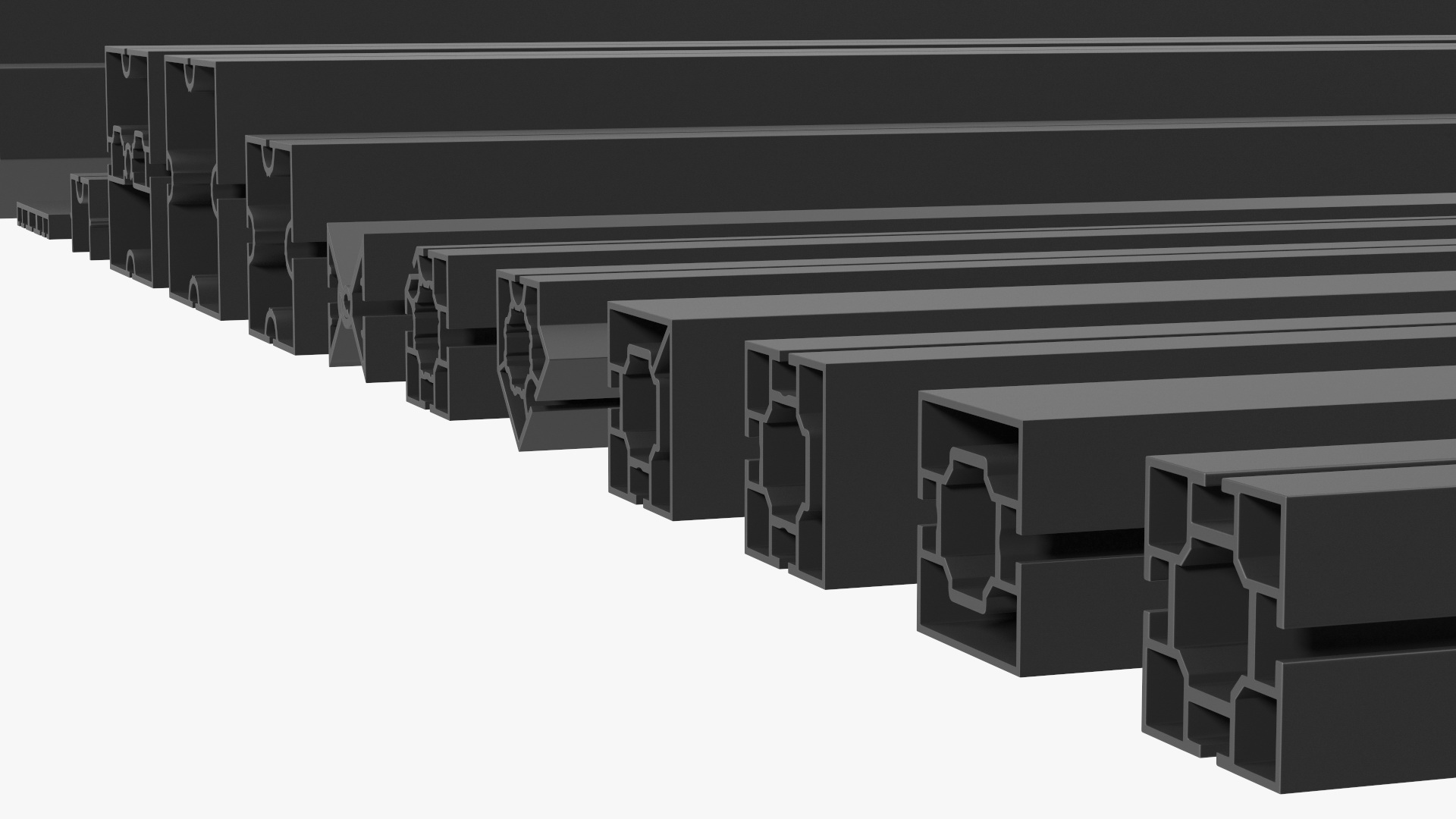 3D Black Metal Extrusions Set