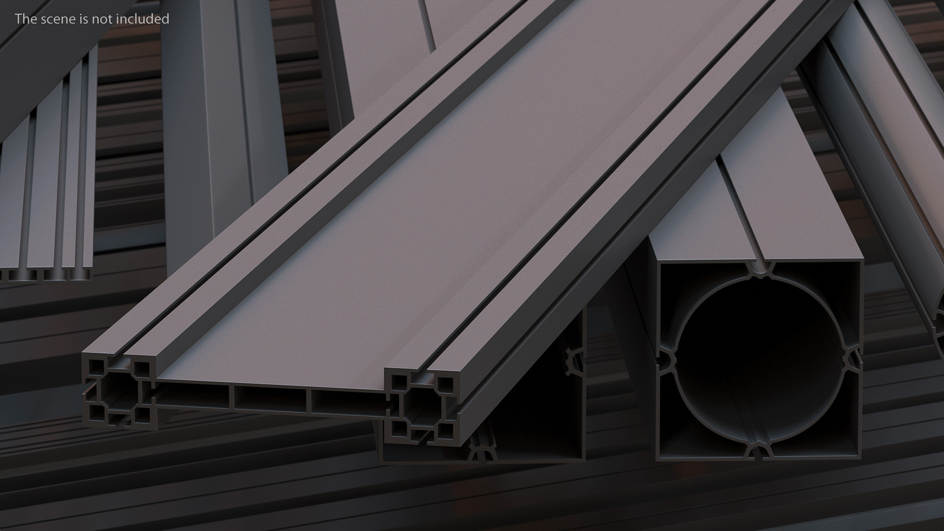 3D Black Metal Extrusions Set